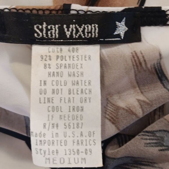 Star Vixen Women's Cream and Brown Dress.  Cocktail. Bold Animal Print - Picture 7 of 8